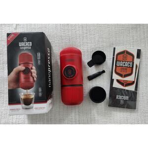 WACACO Nanopresso Portable Espresso Maker – Red, Manual 18 Bar Pressure